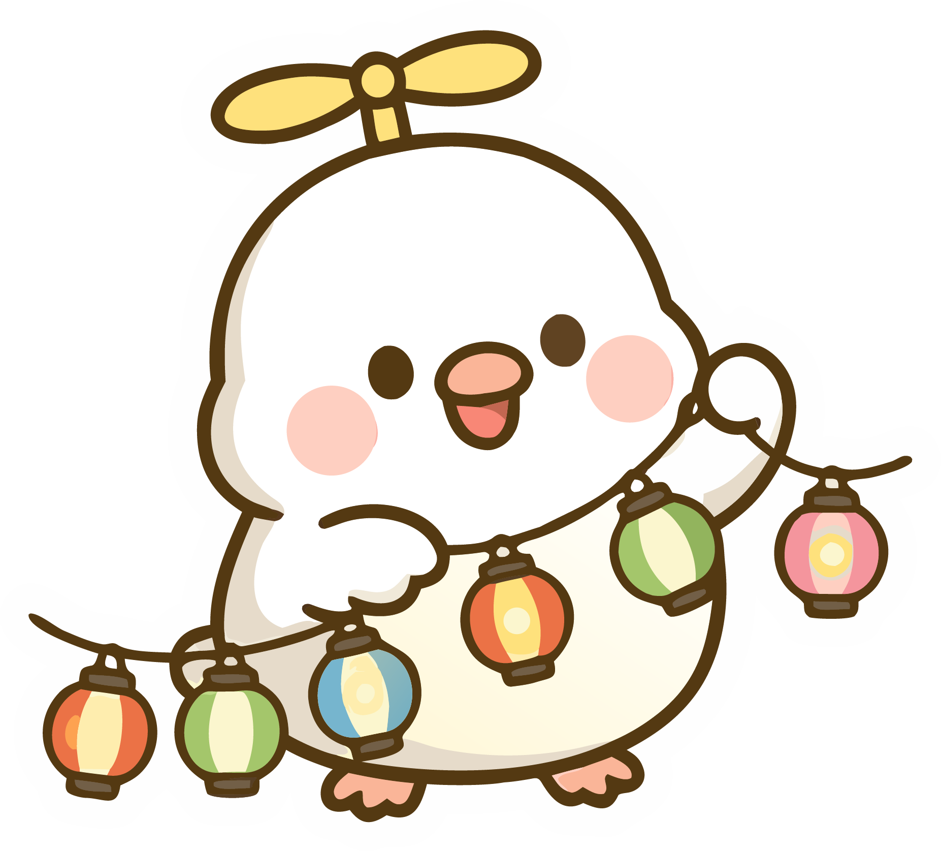 お祭りの準備をするぽっぽちゃん